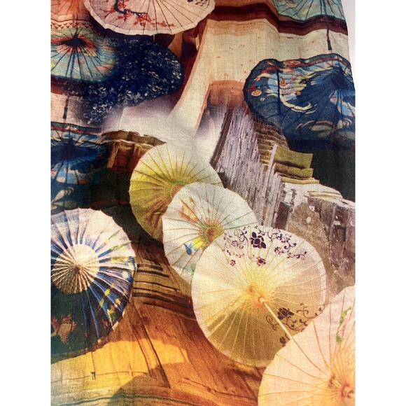 Rare Unique VOMDIR Long Scarf Wrap Umbrellas Colorful Japan - Picture 7 of 12